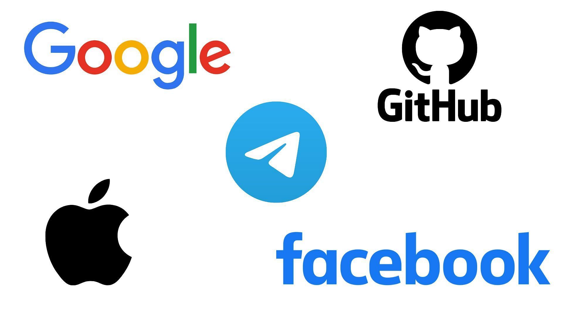 Huge password leak in major tech platforms (Image via Google, Apple, Facebook, Github, Telegram)